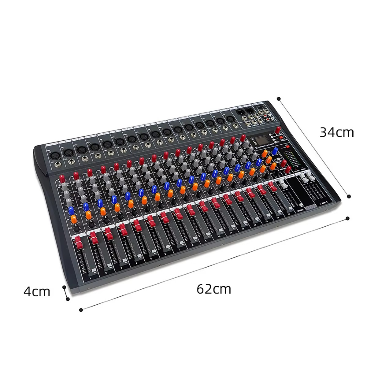 Professional 16-Channel Audio Mixer and DJ Controller for Studio Recording
