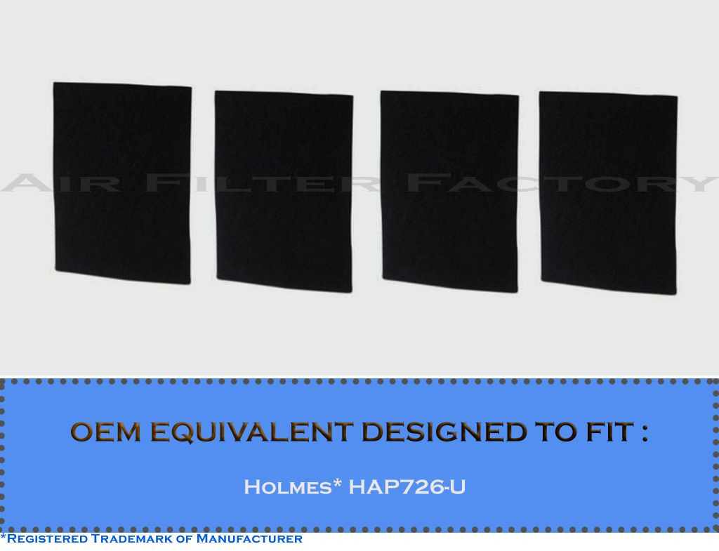(4-Pack) COMPATIBLE WITH HOLMES HAP726-U HAP9726-U CHARCOAL CARBON FILTERS