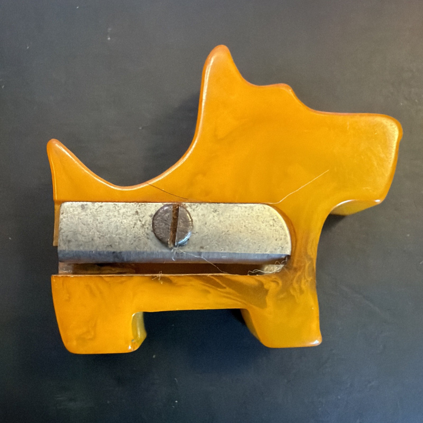 Vintage Red Bakelite Scotty Dog Pencil Sharpener