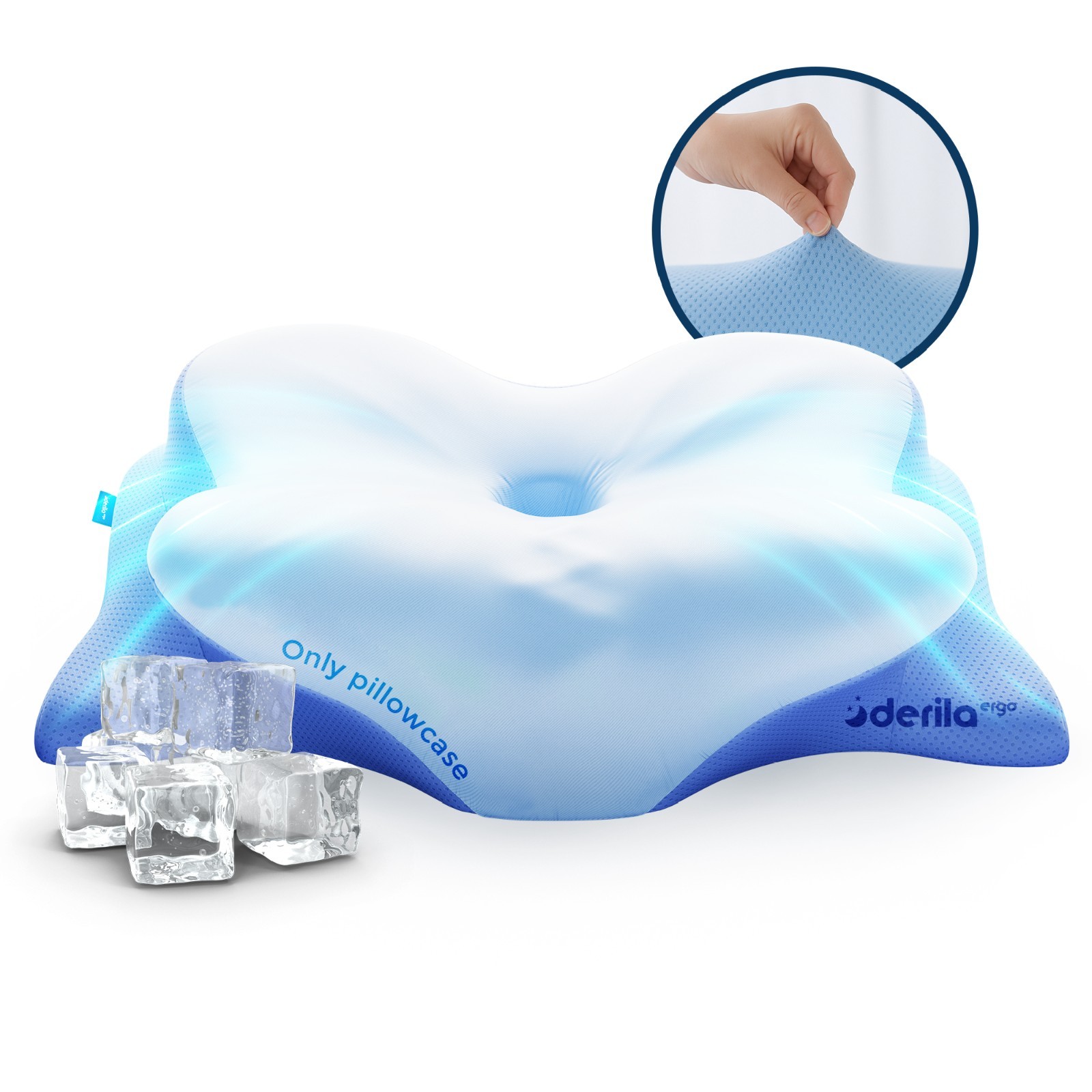 Derila Ergo Pillowcase - Cervical Neck Pillow Memory Foam Pillow Case (1 count)