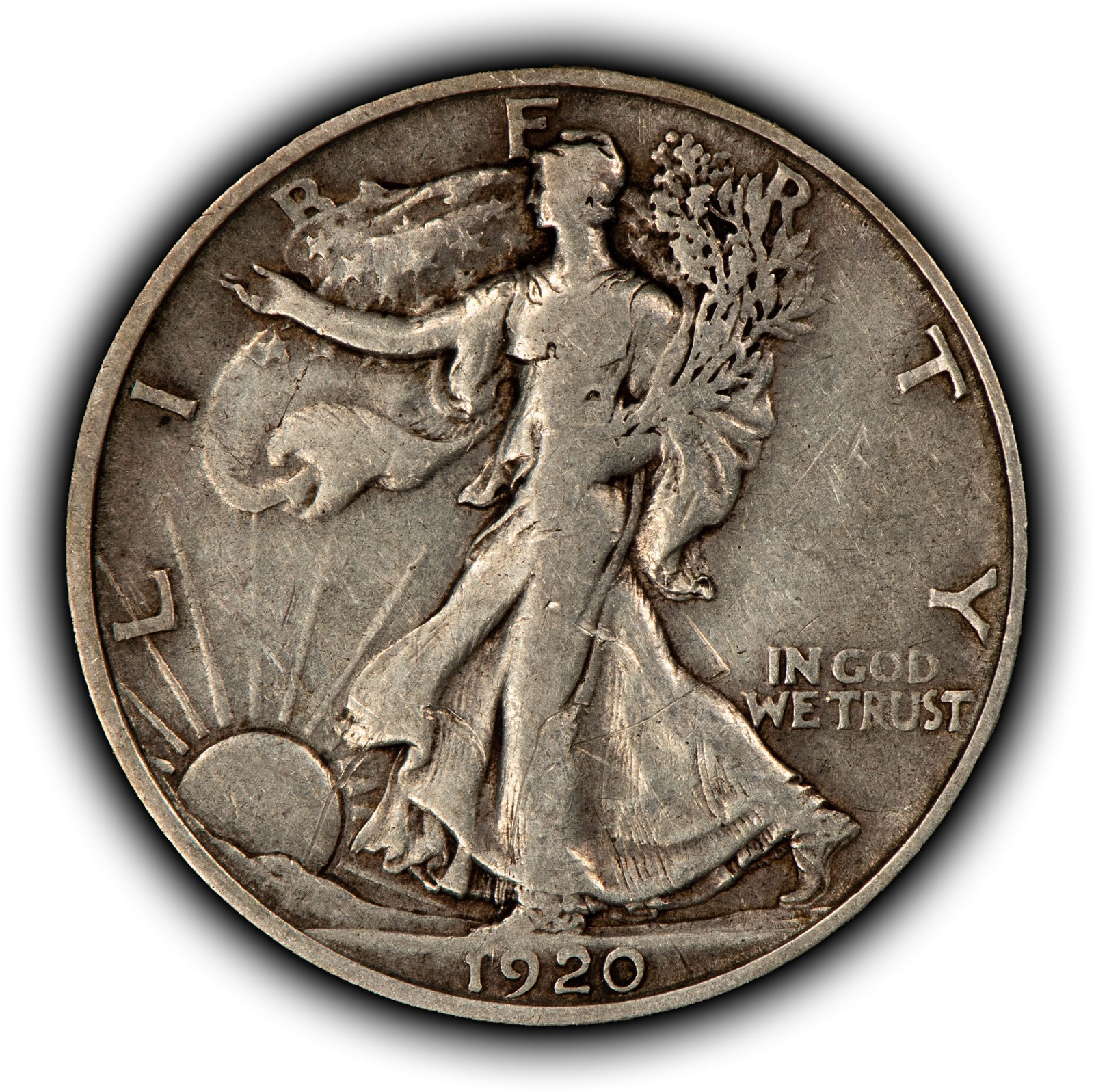 1920-S 50c Walking Liberty Silver Half Dollar - VF/XF Semi Key Date - SKU-H3905