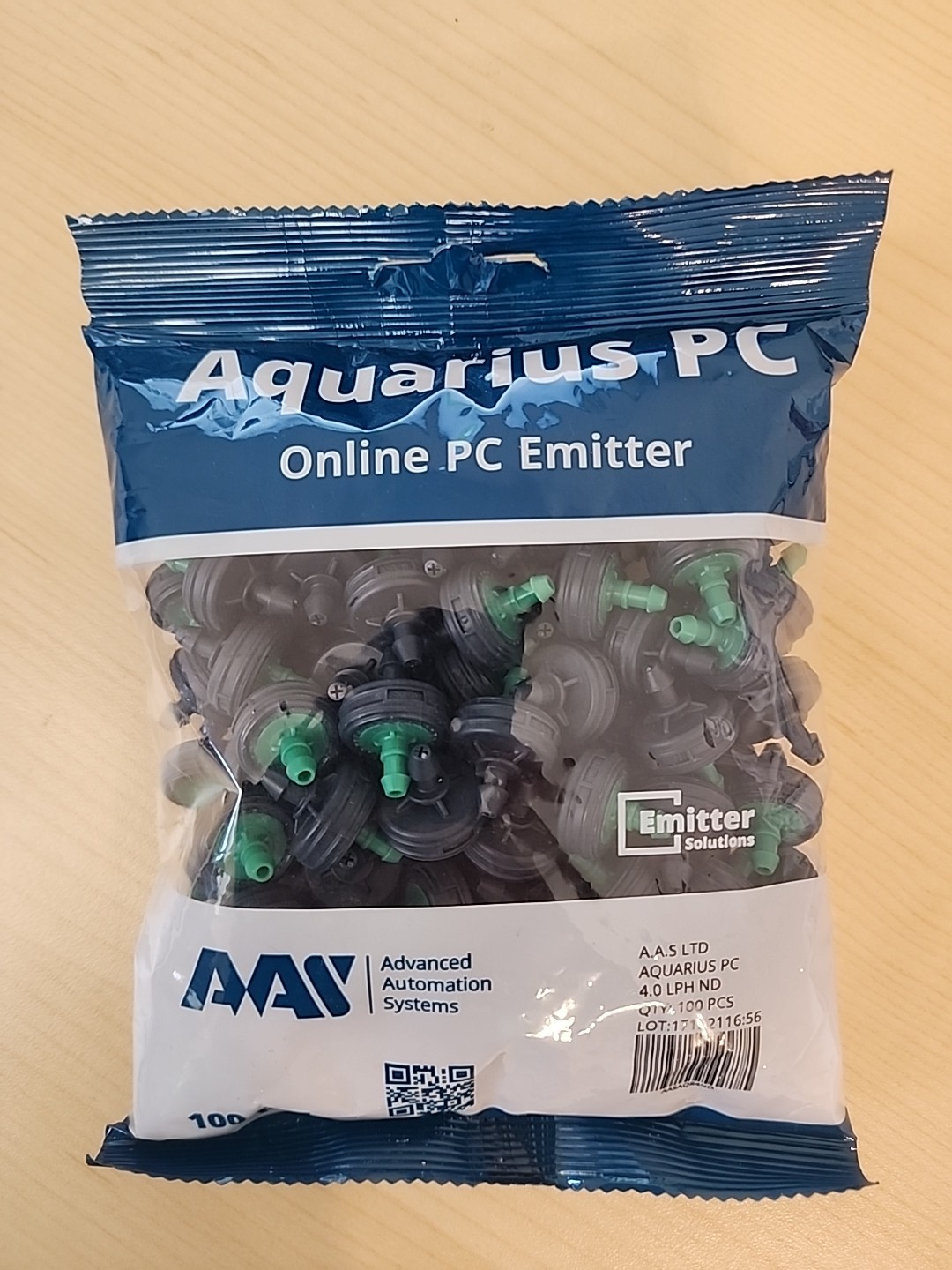 Pack Of 100 Aquarius PC Green 1 GPH Pressure Compensating Irrigation Emitters
