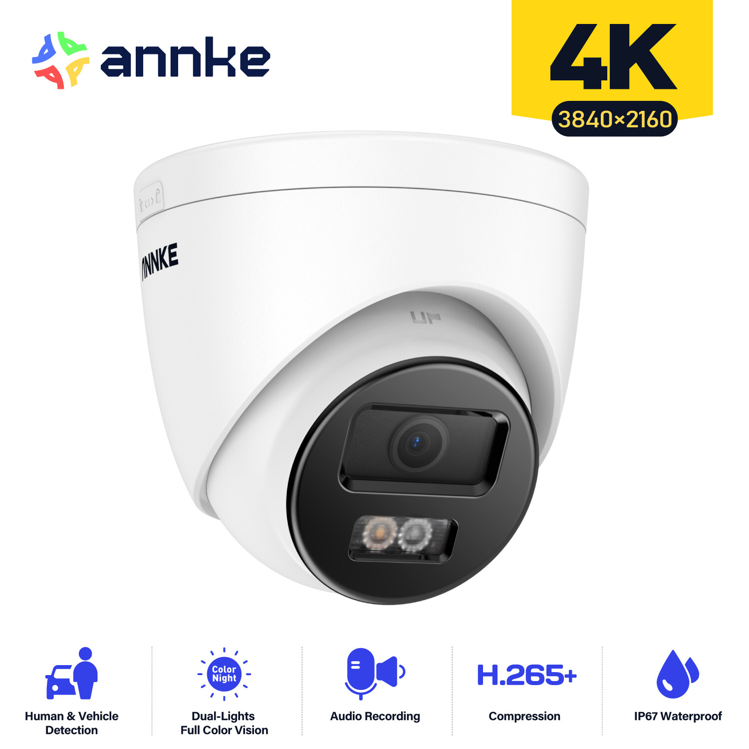ANNKE C800 4K POE Audio Security IP Camera Outdoor Color Night Human Detection