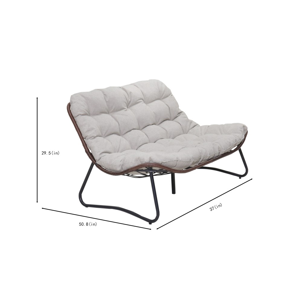 Sofa with Luxury Thick Cushion All Weather Outdoor Glider Bench
