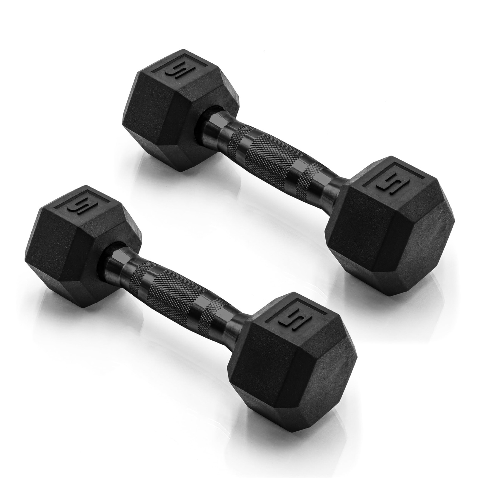 5 LB Hex Dumbbell Pair with Coated Grip for Strength Training and Fitness