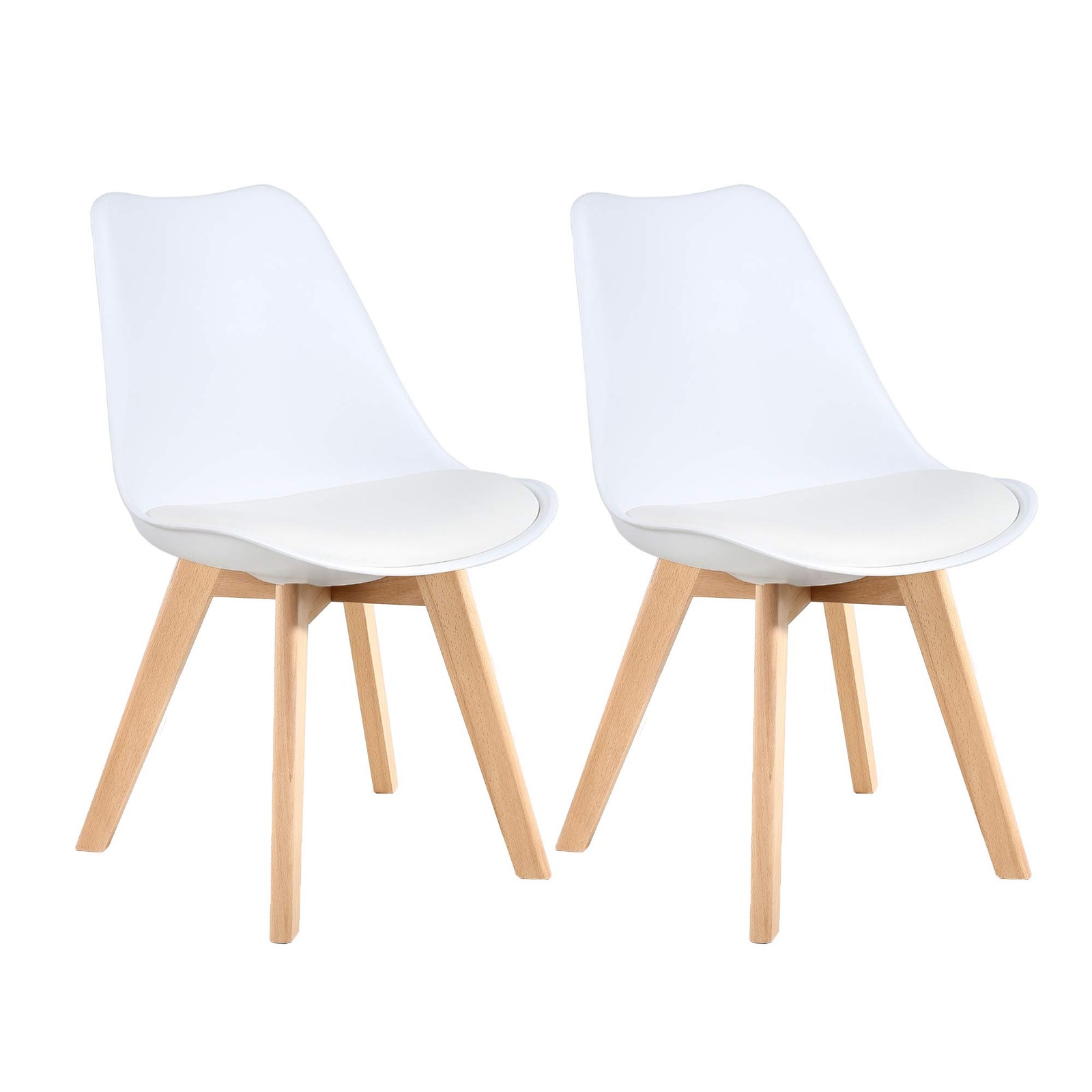 LSSBOUGHT Mid Century Modern Dining 21.3D x 18.7W x 32.8H in, White