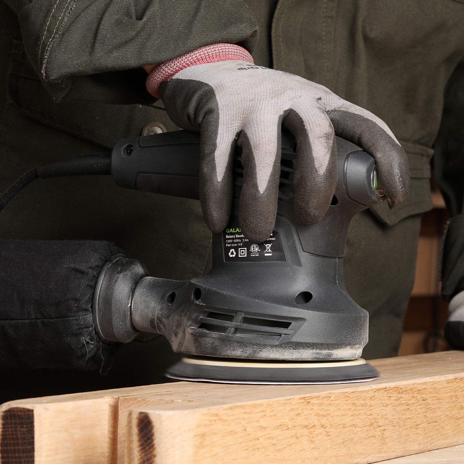 280W 13000OPM Max 6 Variable Speeds Orbital Sander with 15Pcs Sanding Discs, ...