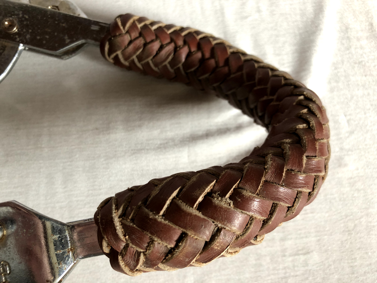 Vintage Partrade Mechanical Hackamore Bit Braided Leather Nose