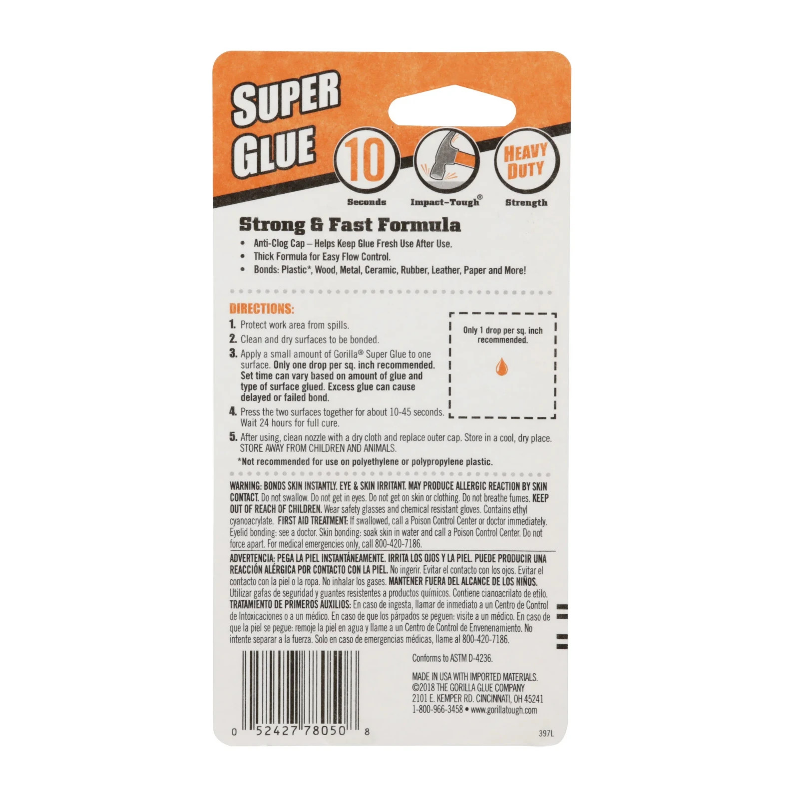 Gorilla Super Glue 15 Gram, Clear, (Pack of 1)