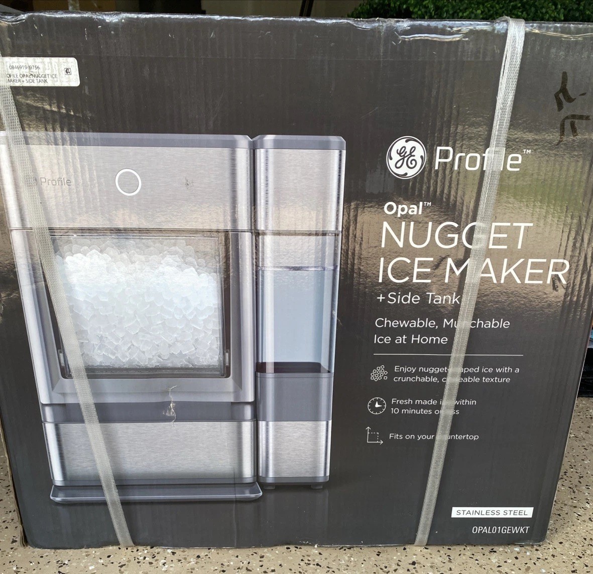 GE Profile Opal Nugget Ice Maker + Side Tank Countertop Icemaker Stainless Steel