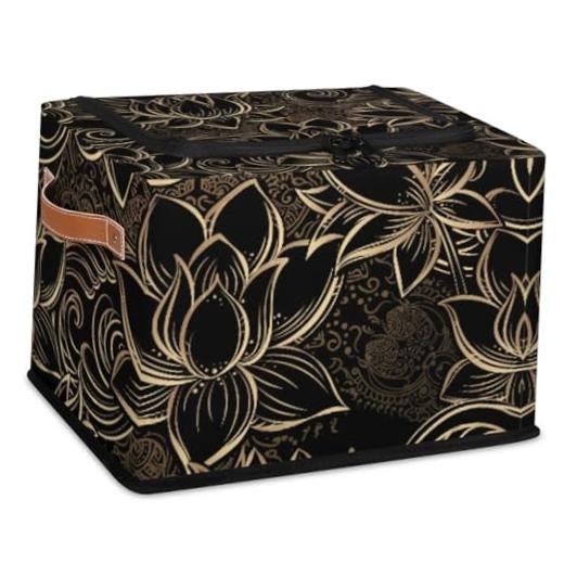 Storage Bins With Zipper Lid, Collapsible Trunk Organizer, Car Golden Lotus