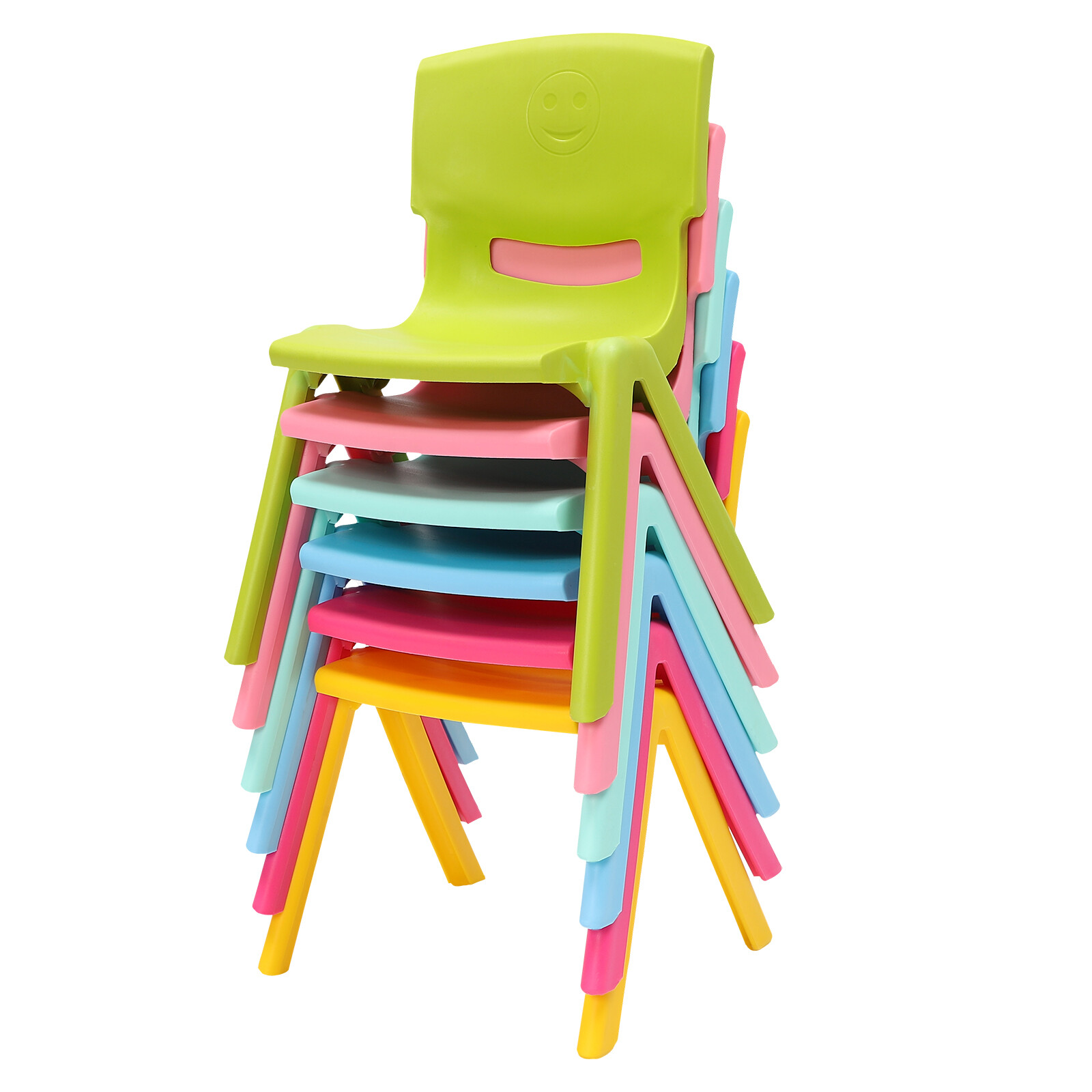 6PCS Kids Stackable Chairs, 11in Height, 220lb Capacity, for Classroom Daycare
