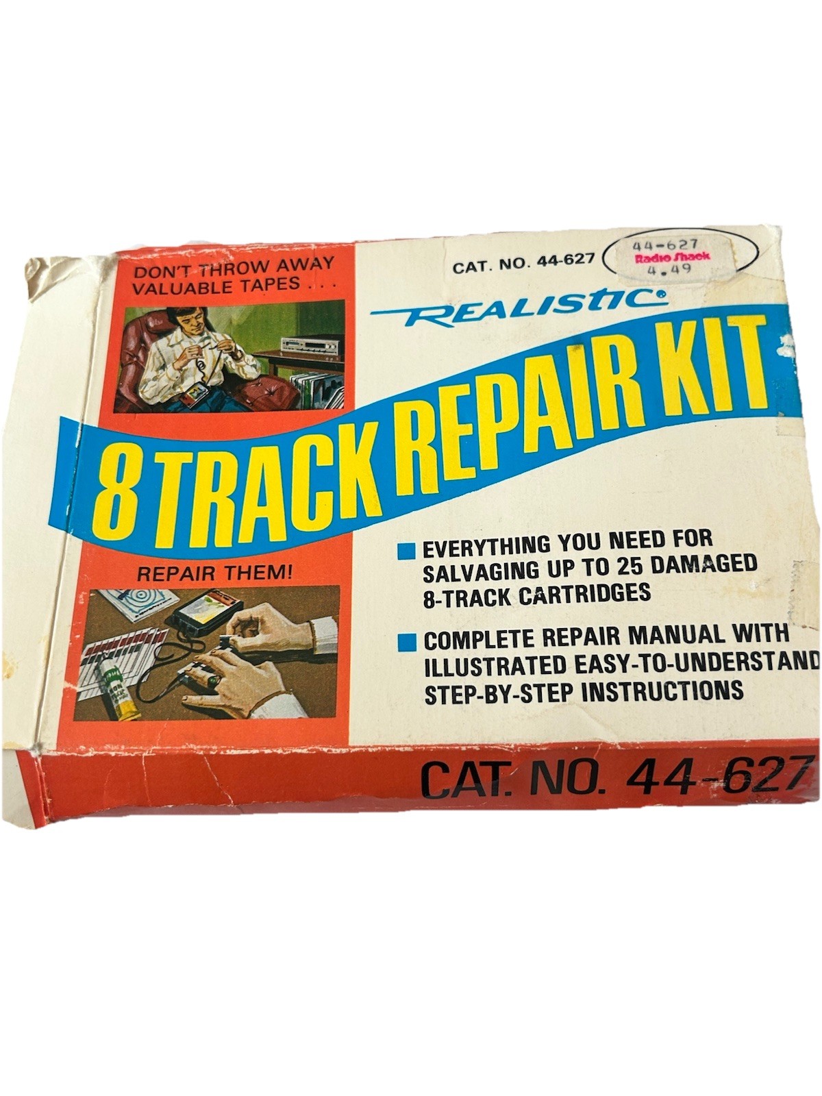 Vintage Realistic 8-Track Repair Kit + 3 Tape Lot - Radio Shack 44-627 RARE