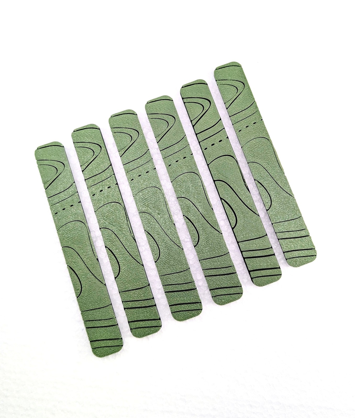 SNAP-IN Rails Green Topo Map Design – 6 Pack