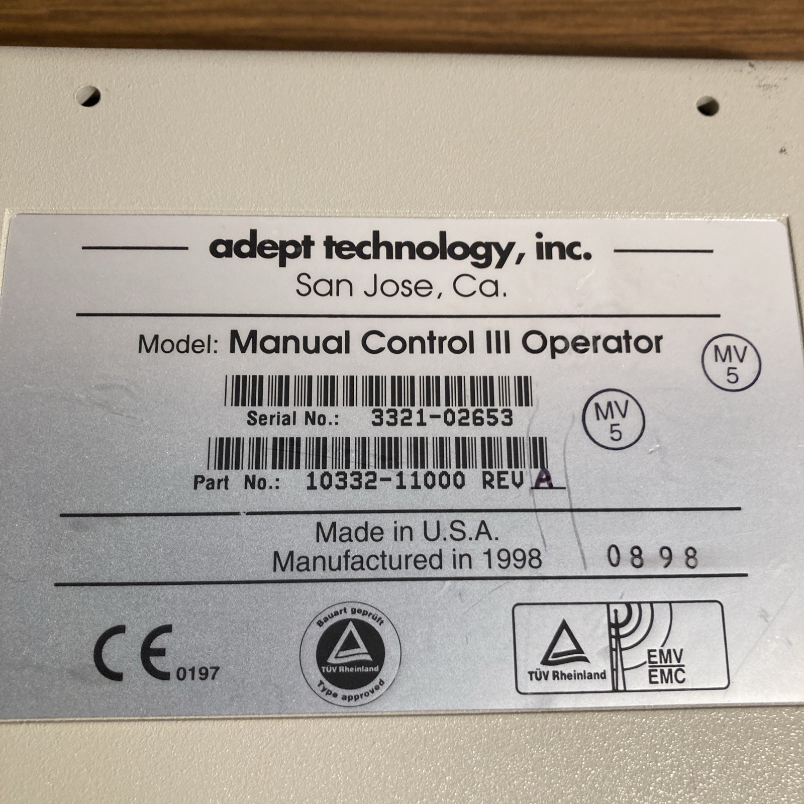 Adept 10332-11000 Rev A Teach Pendant