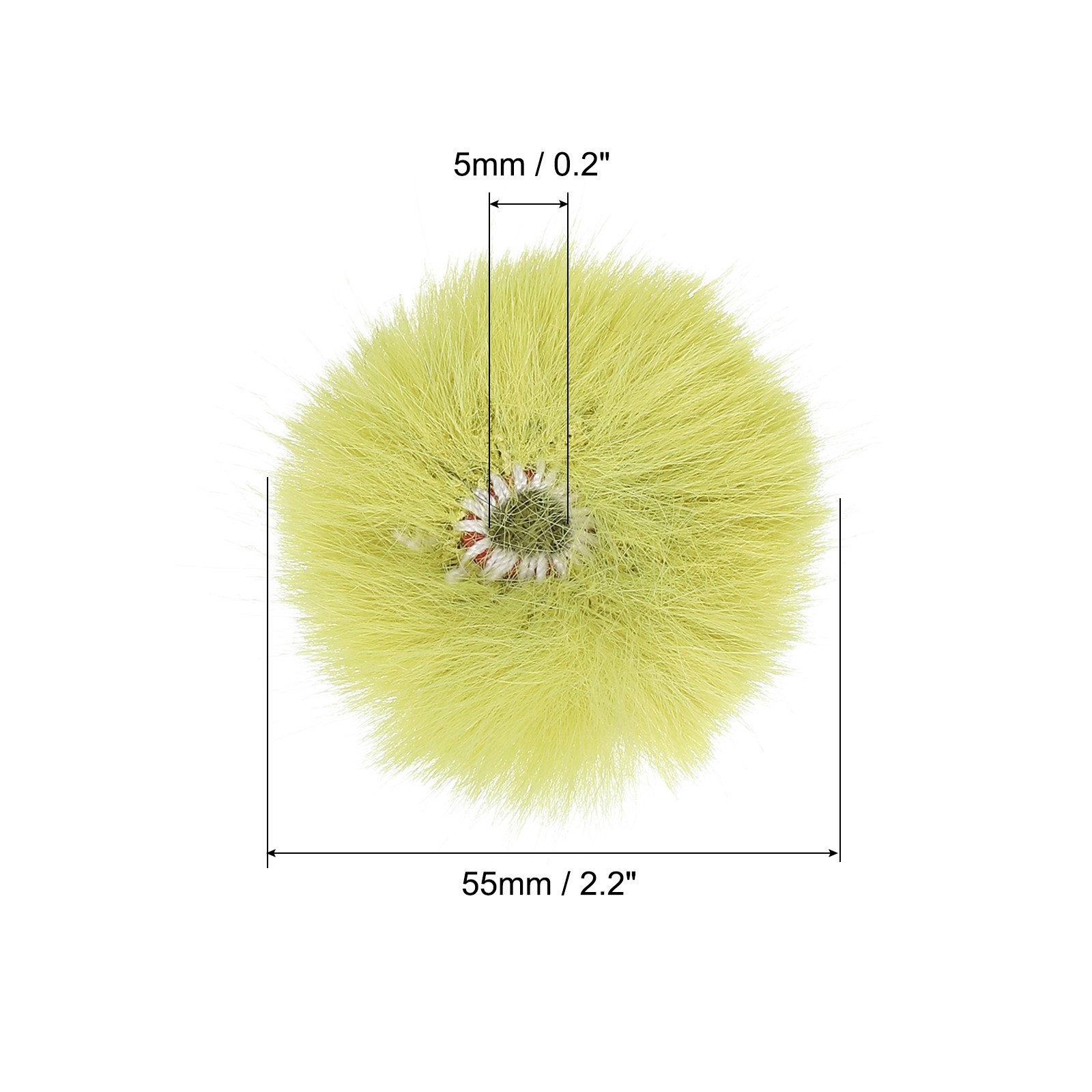 Furry Microphone Windscreen 5mm x 55mm for Microphone Yellow 2 Pack
