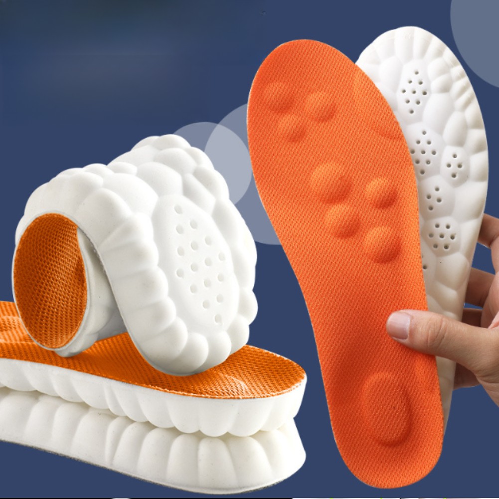 1 Pair of 4D Sports Insoles for Enhanced Comfort, Shock-absorbing and Breathable
