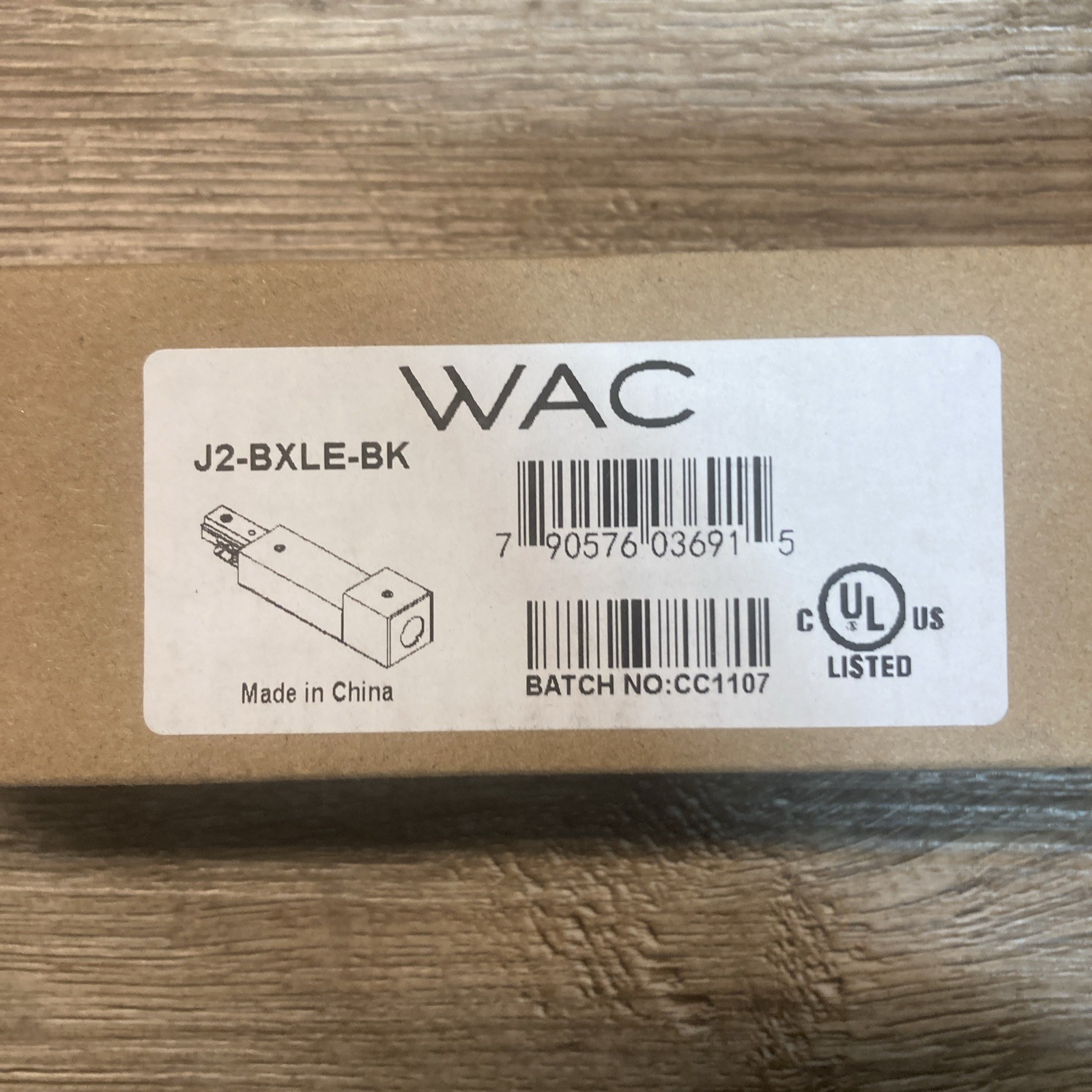 WAC lighting J track 2 circuit conduit end feed J2-BXLE-BK
