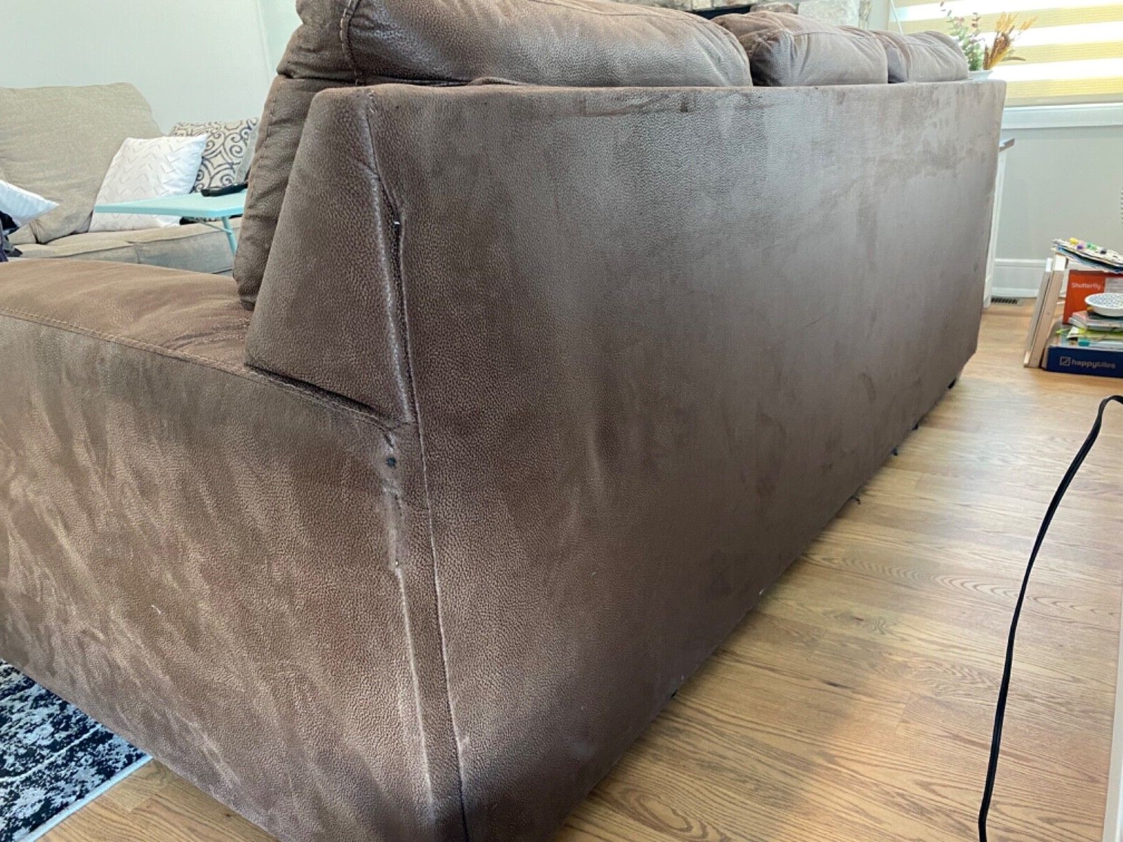 Large, Brown, Coffee, Used Narzole 3 Seater Sofa