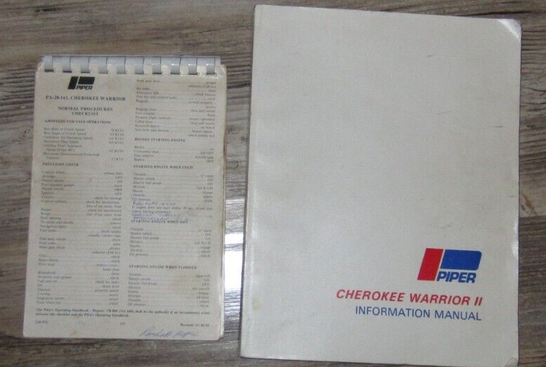 CHEROKE PA-28-161 NORMAL AND EMERGENCY PROCEDURE CHECKLIST CHEROKEE WARRIOR INFO