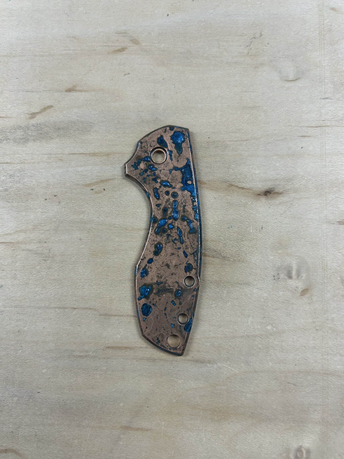 Nodak Custom “Bug Bite” Shipwreck Copper CRKT Pilar Front Handle Scale