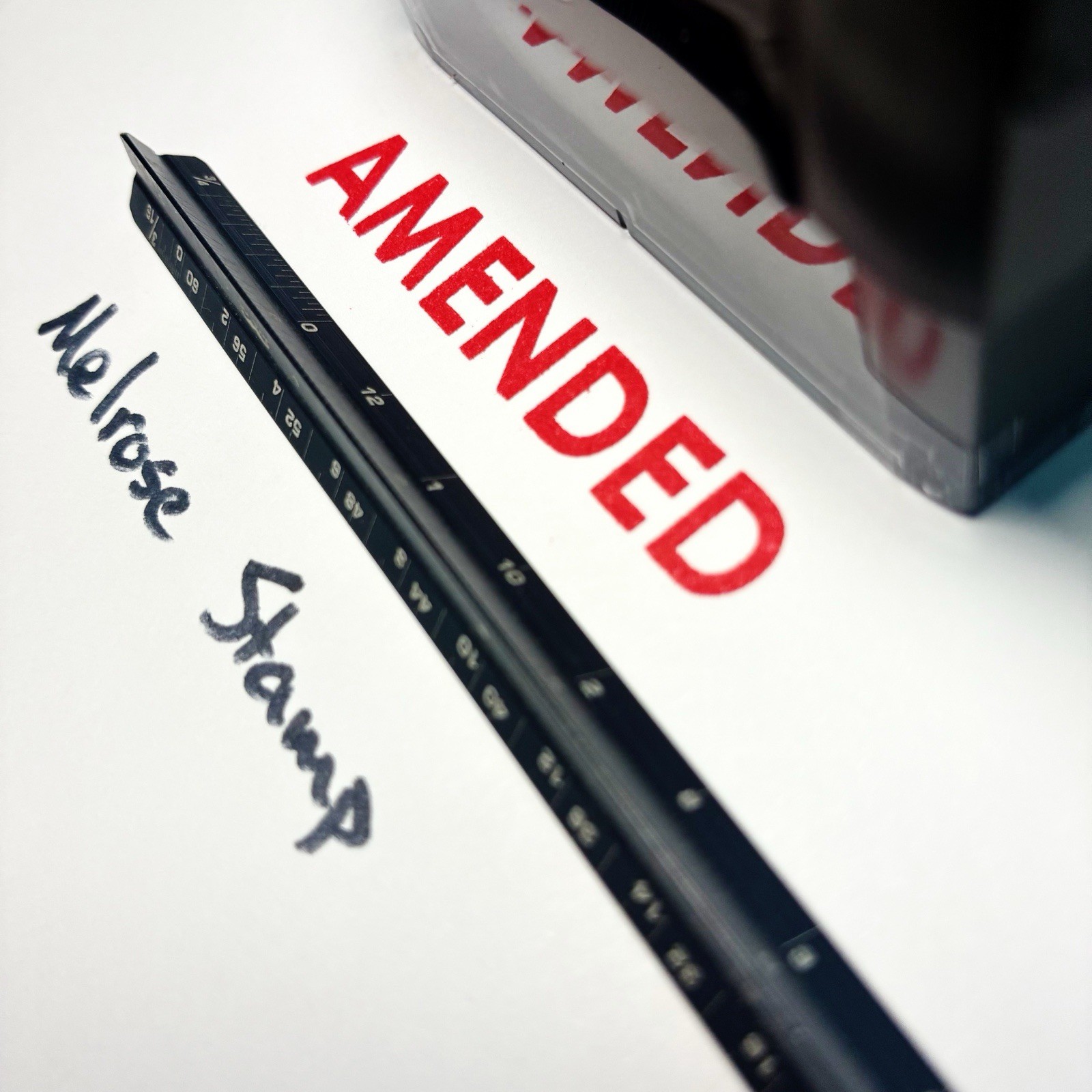 Amended Rubber Stamp Red Ink Self Inking Ideal 4913