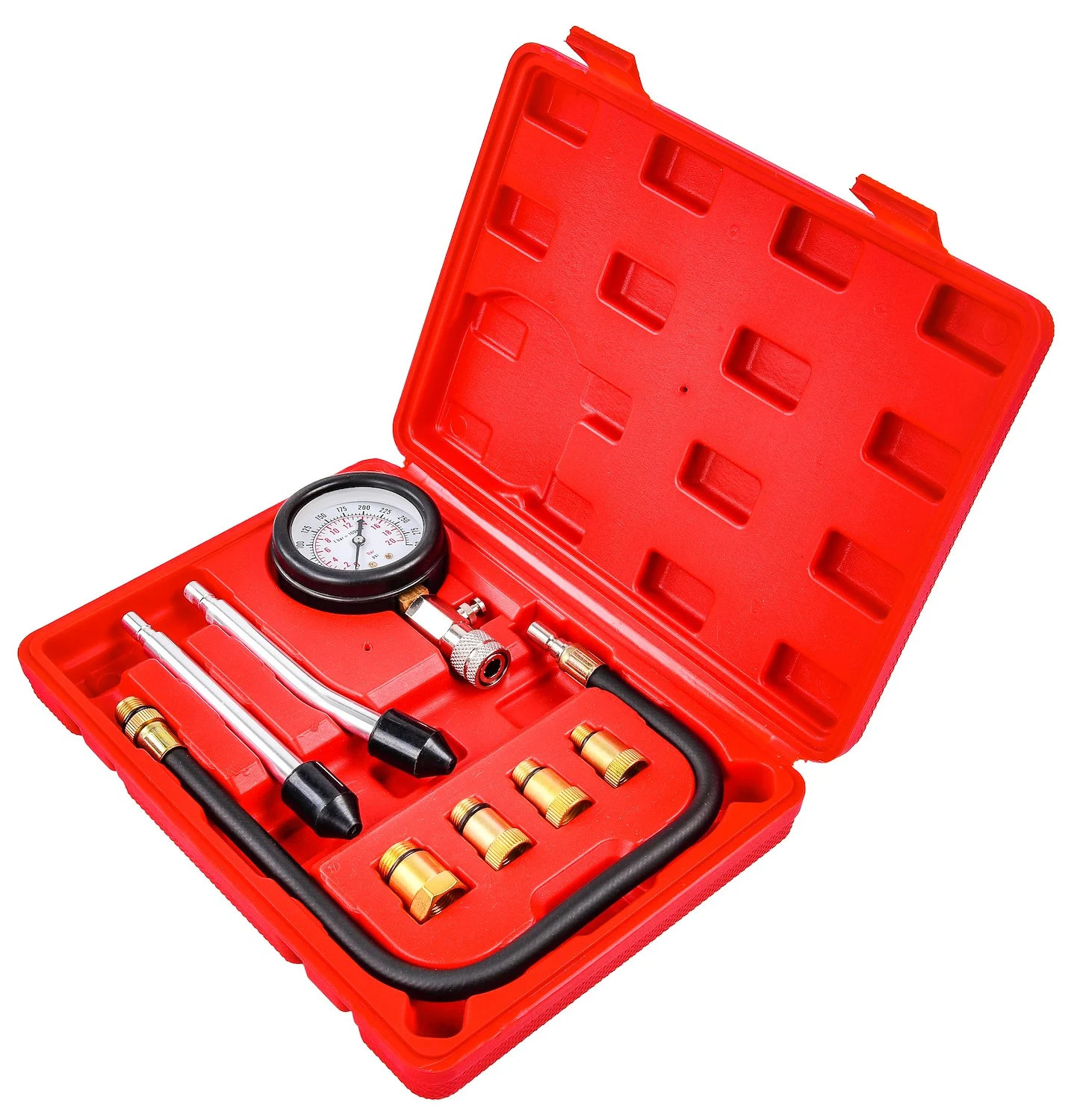 JEGS 85210 Compression Tester Kit, 8 Piece, 0-300 PSI