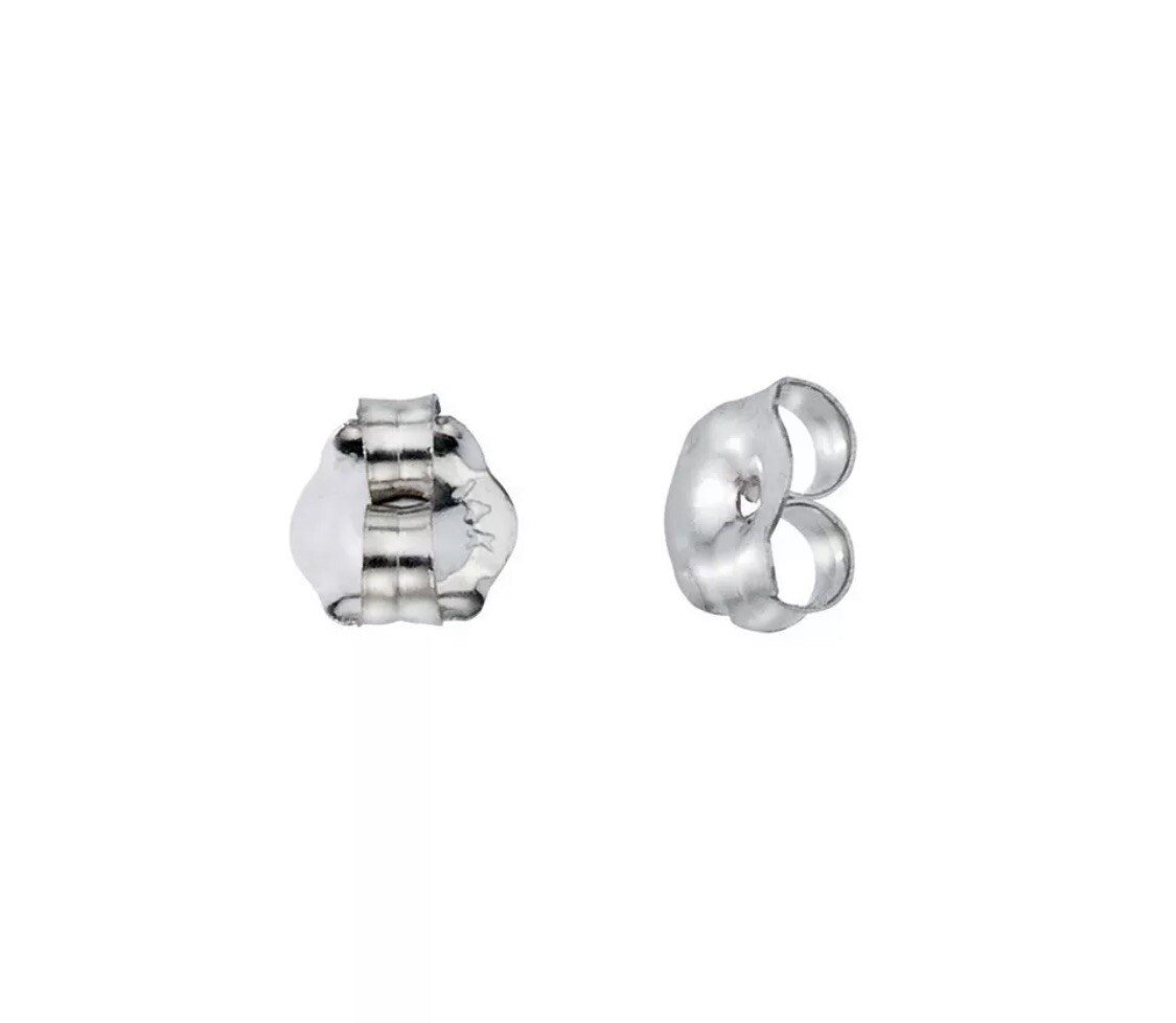 14k White Gold Earring Butterfly Backing Medium 1 Pair Top Quality Replacement