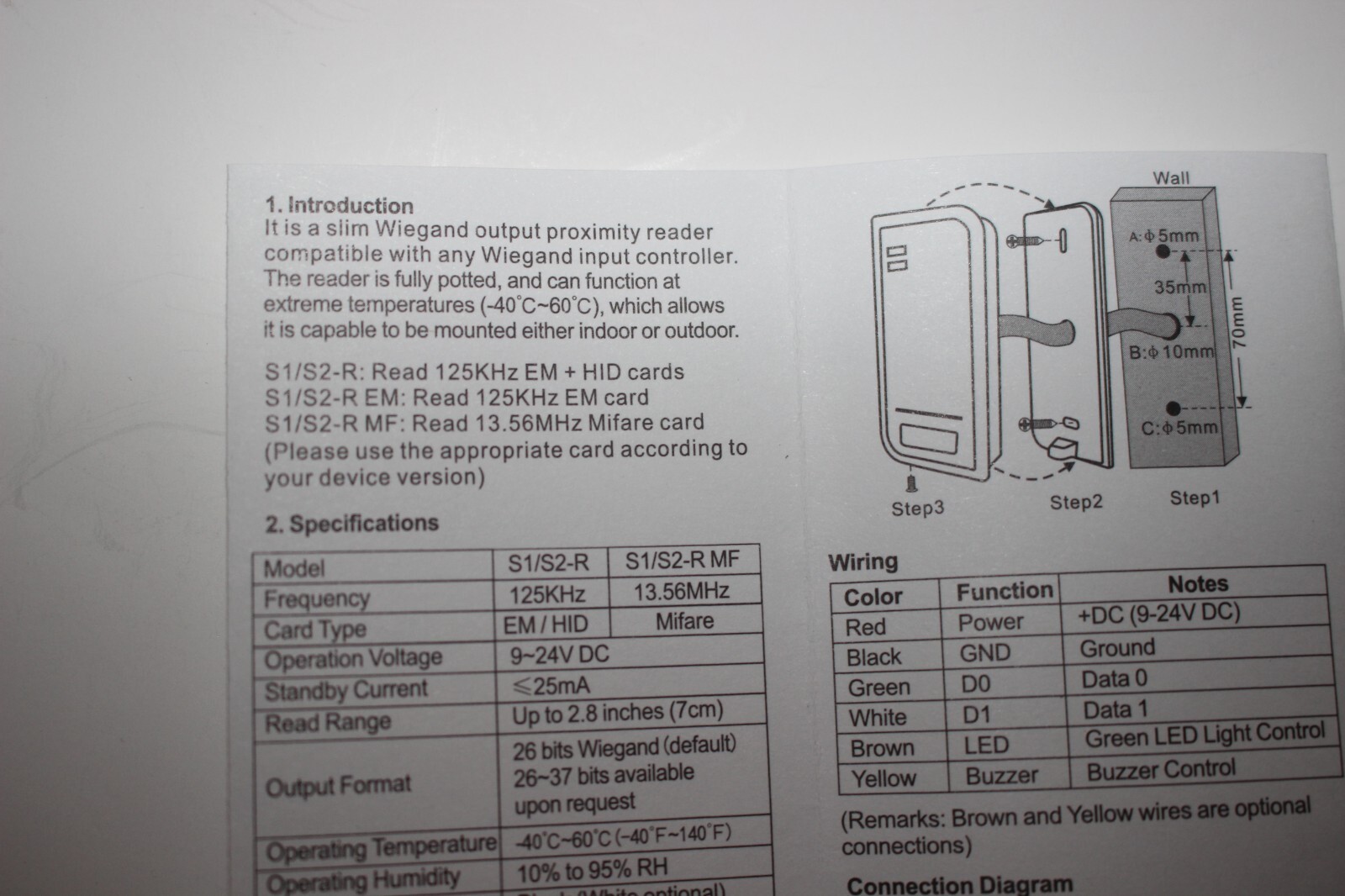 NEW WIEGAND ACM-302 SLIM WIEGAND OUTPUT PROXIMITY READER