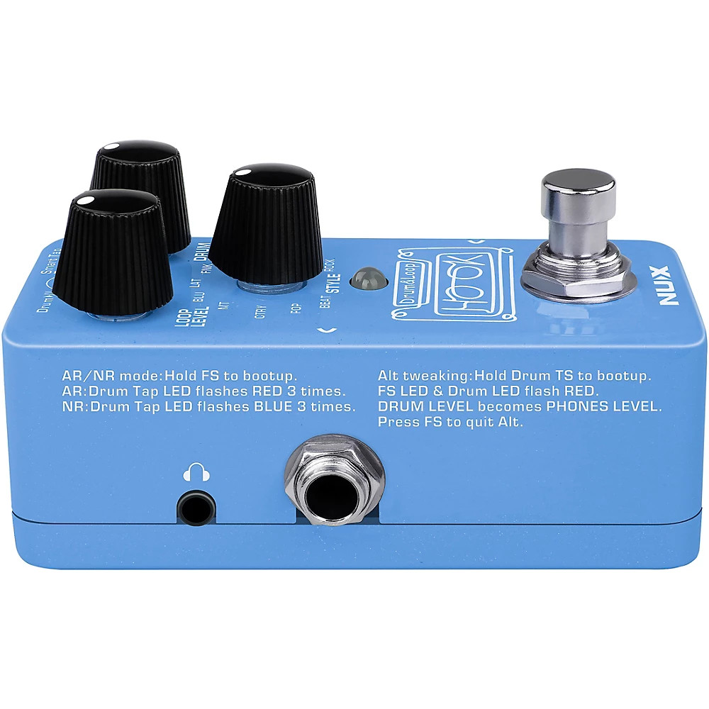 NUX HOOK Drum and Loop Mini Effects Pedal Blue Refurbished
