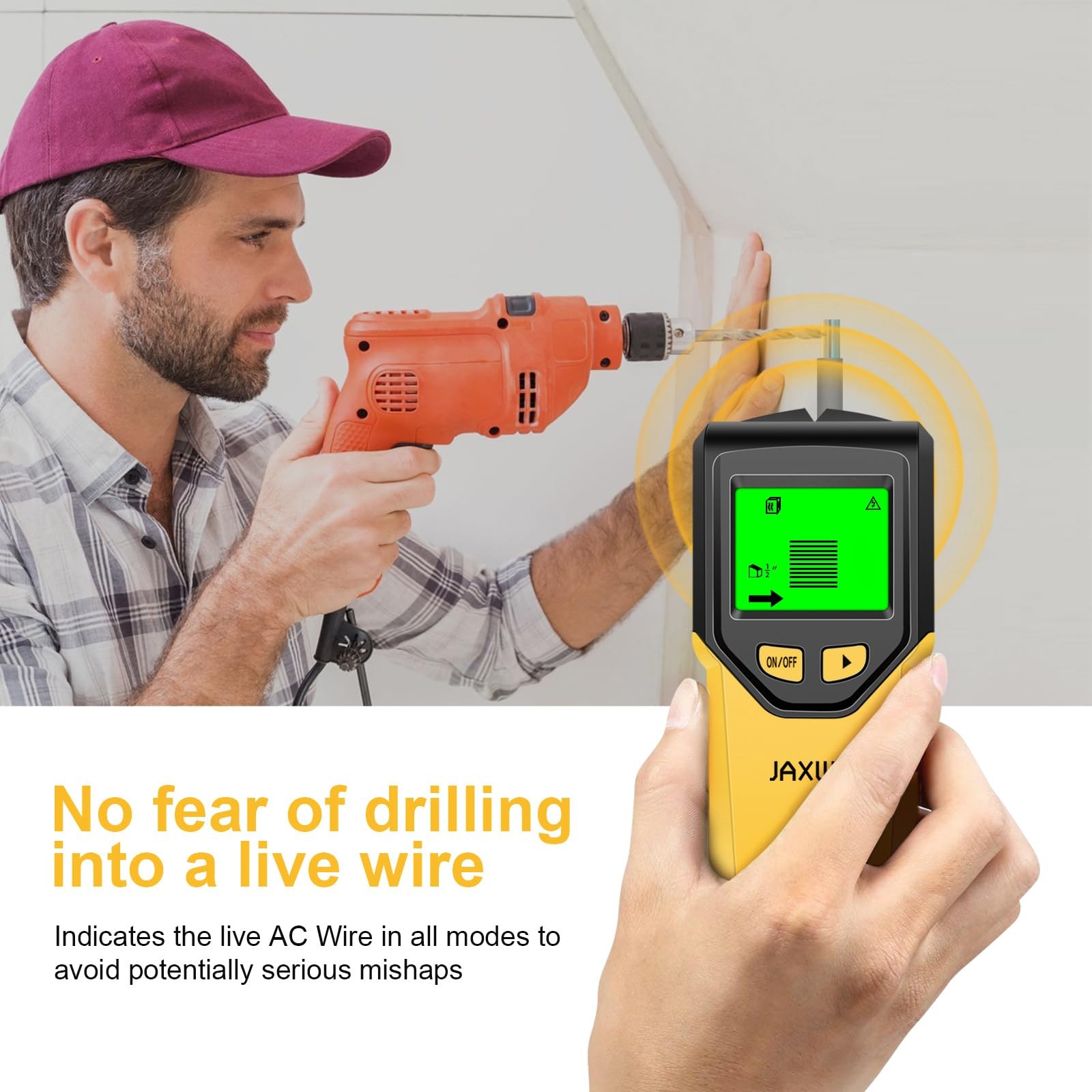 Stud Finder Wall Scanner - 5 in 1 Stud Finder Tool w/Microprocessor Chip and ...