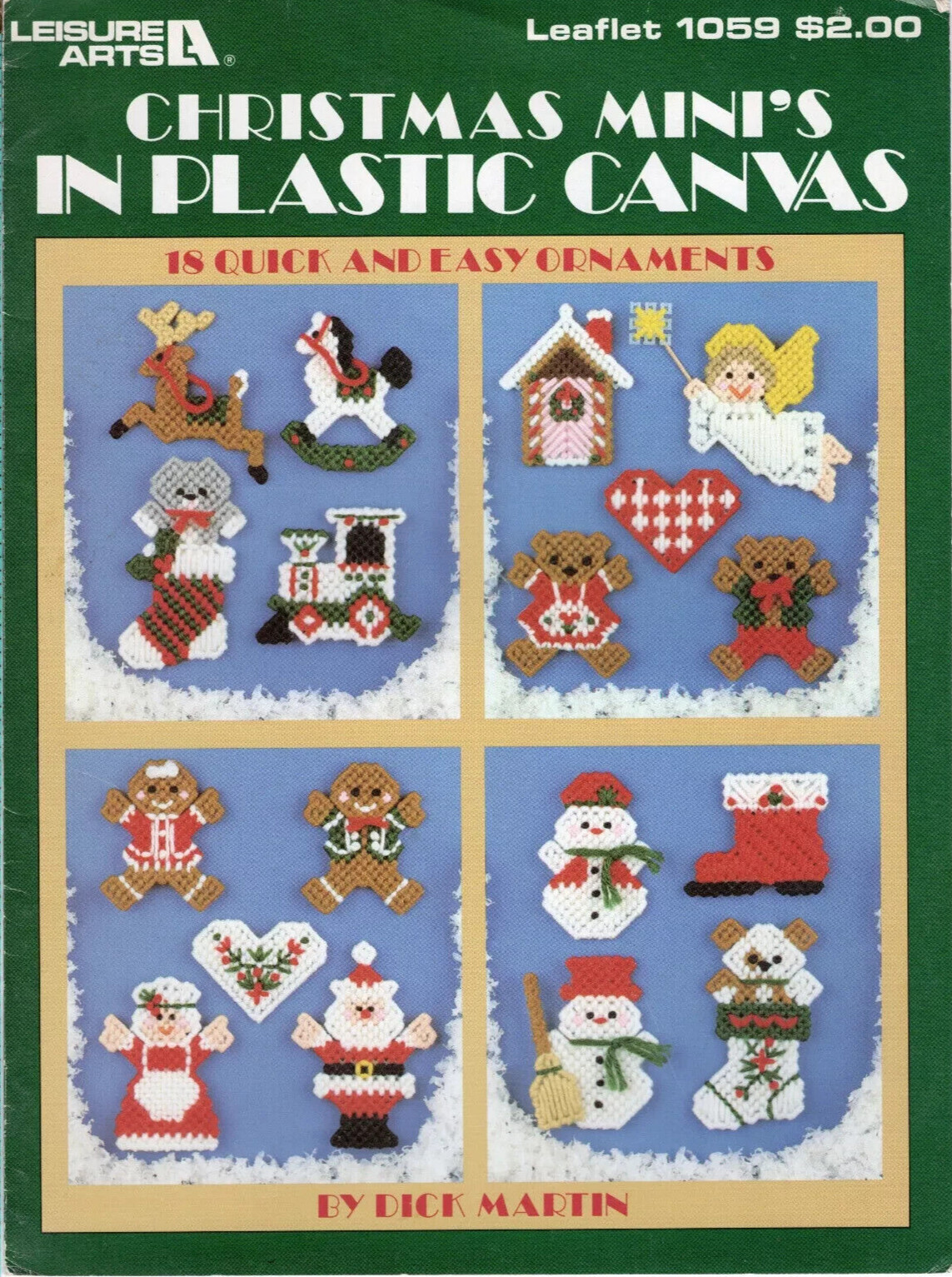 Leisure Arts 1997 Leaflet 1059 Christmas Mini's in Plastic Canvas FREE US SHIP