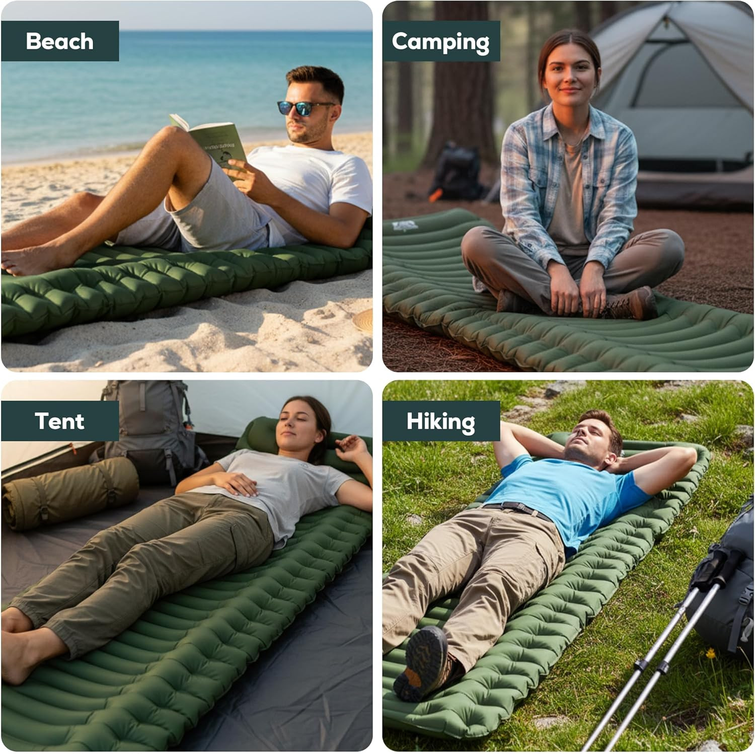 Camping Mattress Pad – Compact Inflatable Sleeping Mat for Backpacking,