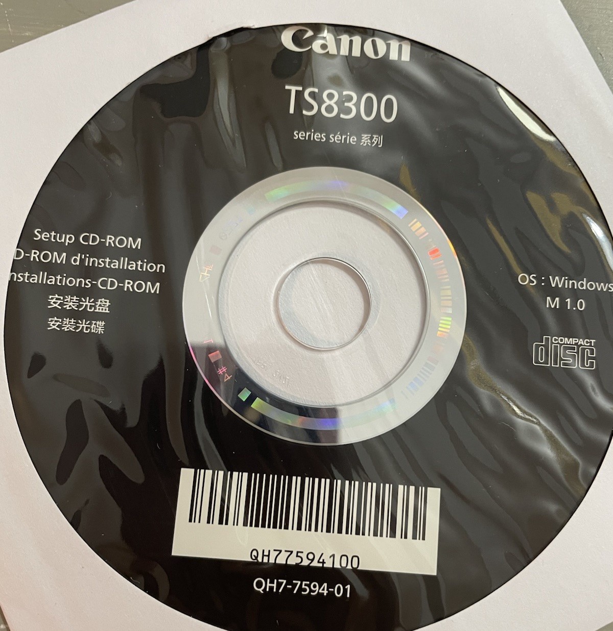 Canon Pixma TS200 - SETUP CD ROM for 8300 Series Printer Software