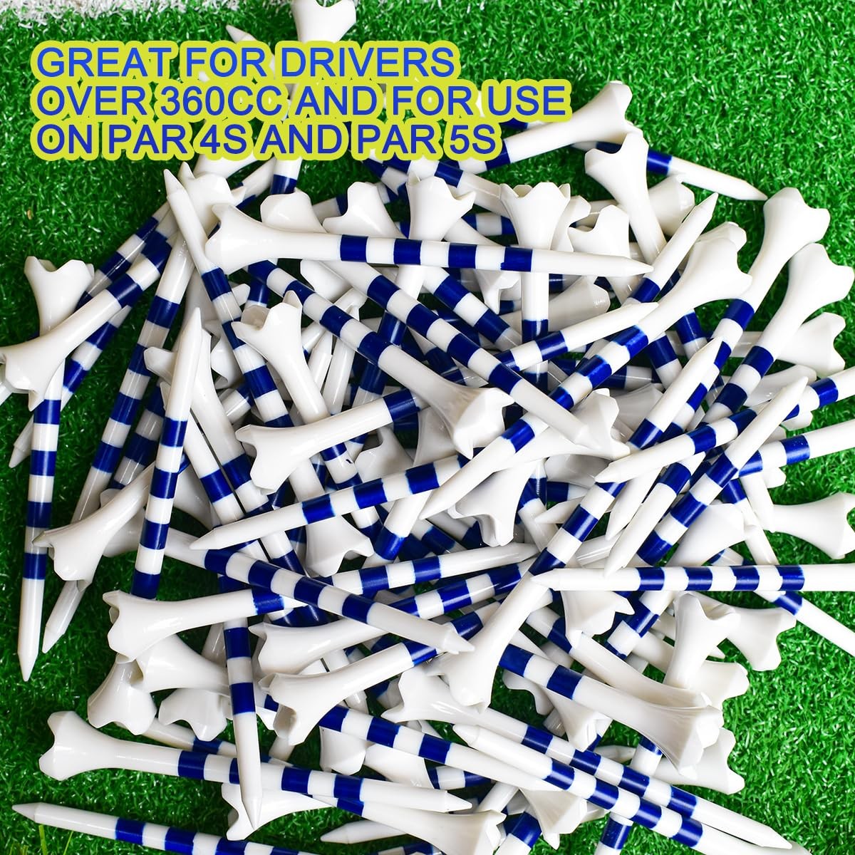 Golf Tees3 1/4" -100 Pack, Plastic Golf tees 3 1/4 inch 4-Prong Long Plastic ...