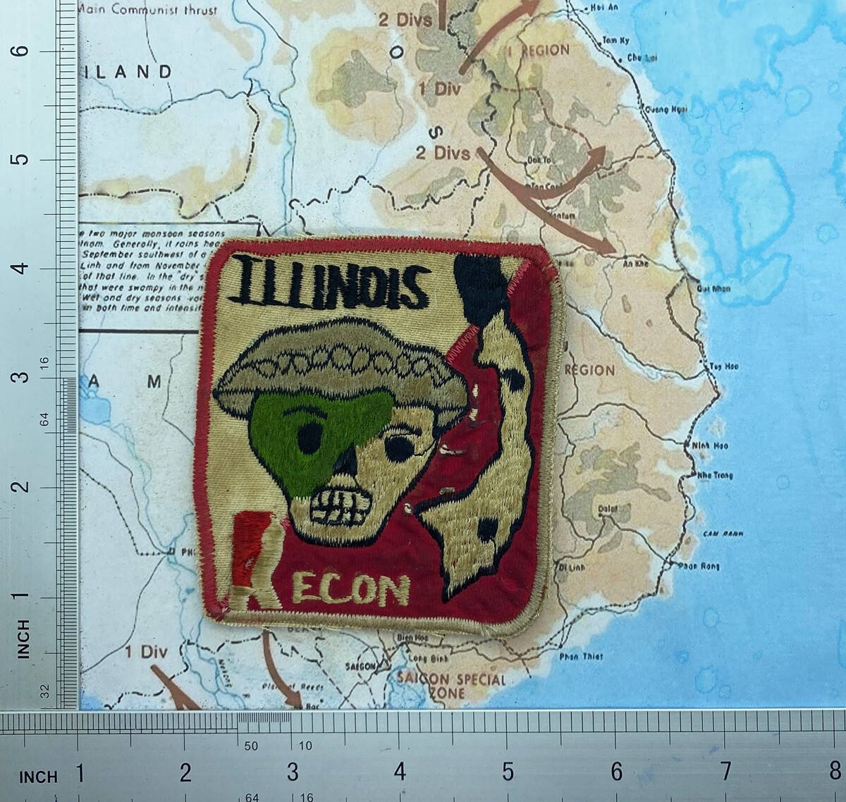 1 Patch , USSF PATCH , 5th SFGrp MACV-SOG RT ILLINOIS recon patch T1- 700