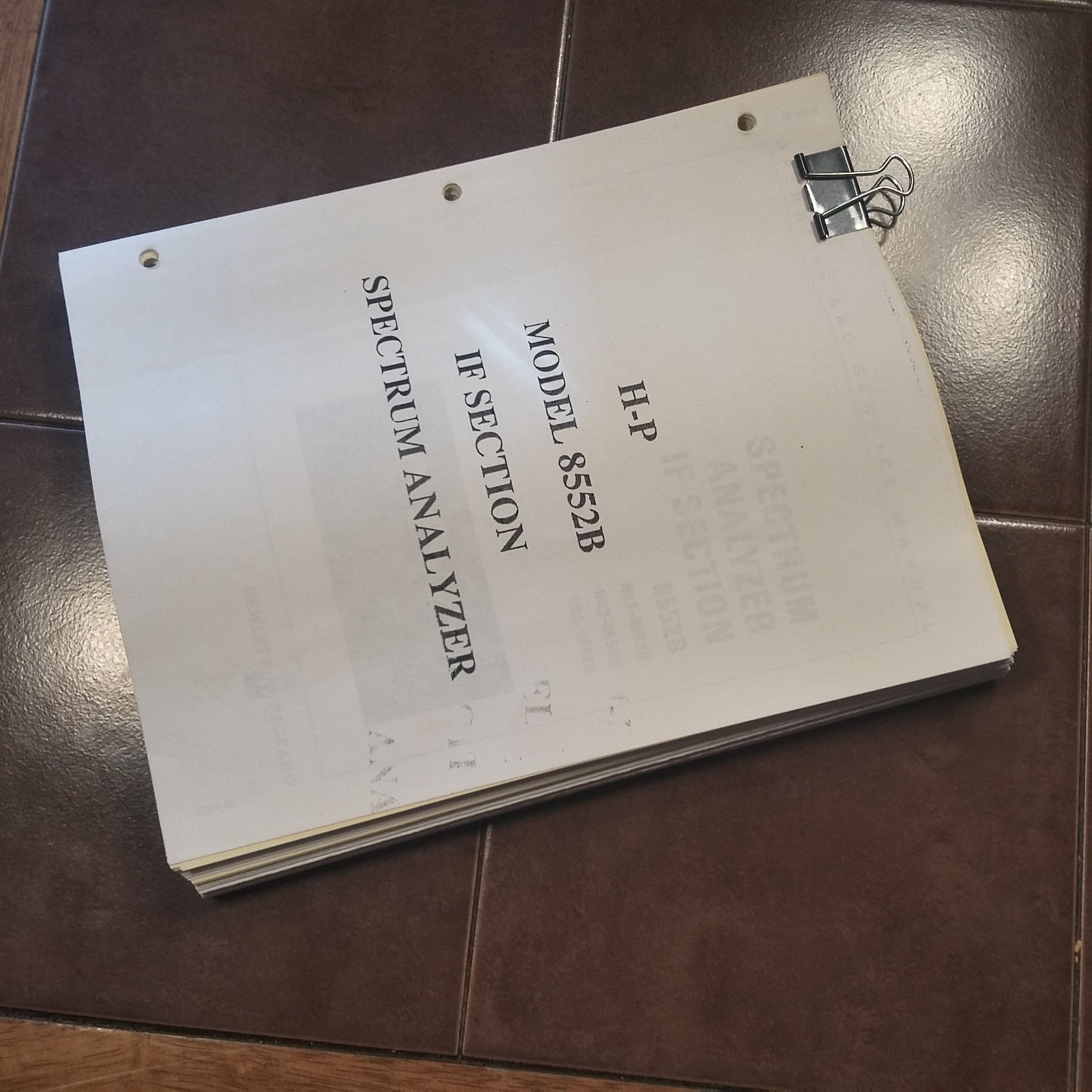 HP Hewlett Packard 8552B Spectrum Analyzer IF Operator & Service Manual