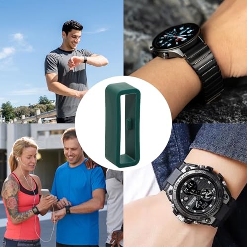 Watch Strap Holder Loop Replacement - Silicone Watch Band Loop Dark Green