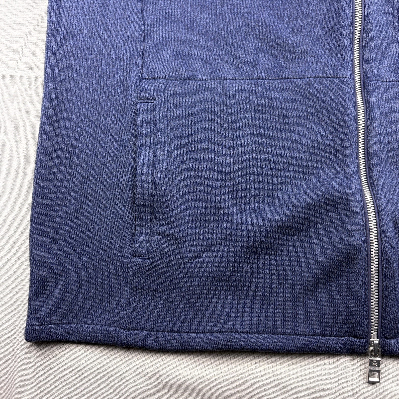 Peter Millar Crown Performance Fleece Full Zip Vest Jacket Navy Blue XL $155