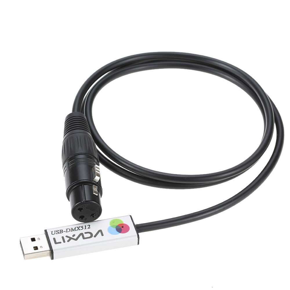 Lixada USB Interface Adapter DMX512 Computer PC Stage Lighting Controller T1R2