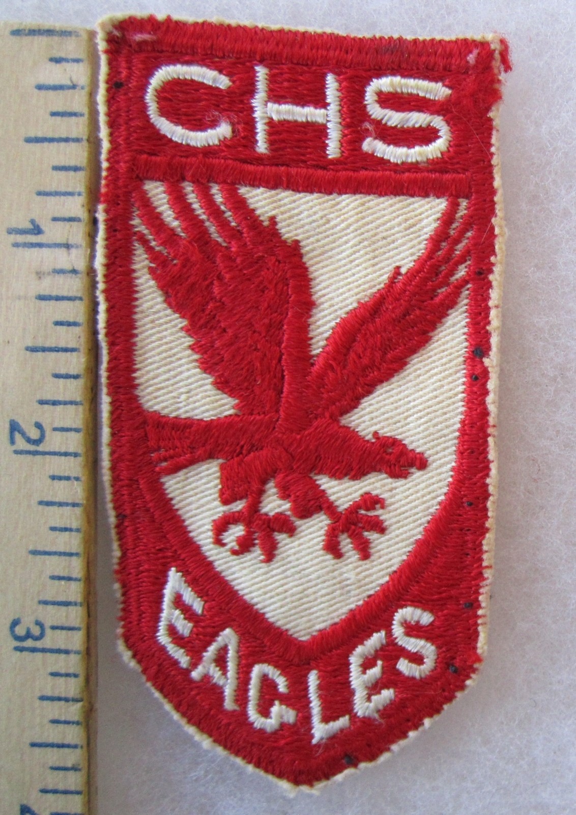 ORIGINAL Vintage CHS EAGLES HIGH SCHOOL ROTC PATCH with Cut Edge