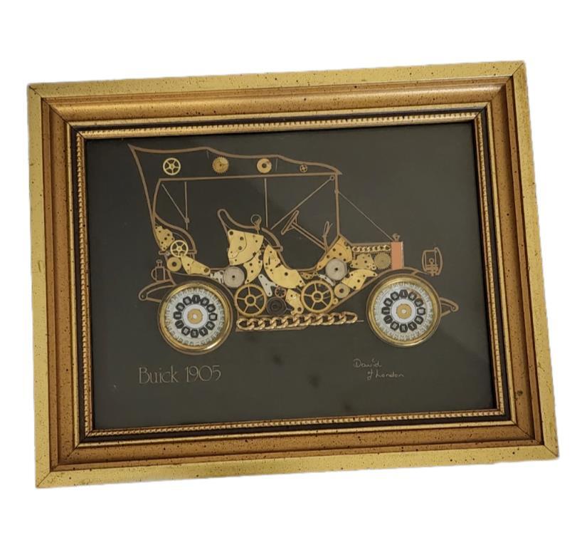 Vintage Horological Collage David of London Art Buick 1905 Metal Watch Parts COA