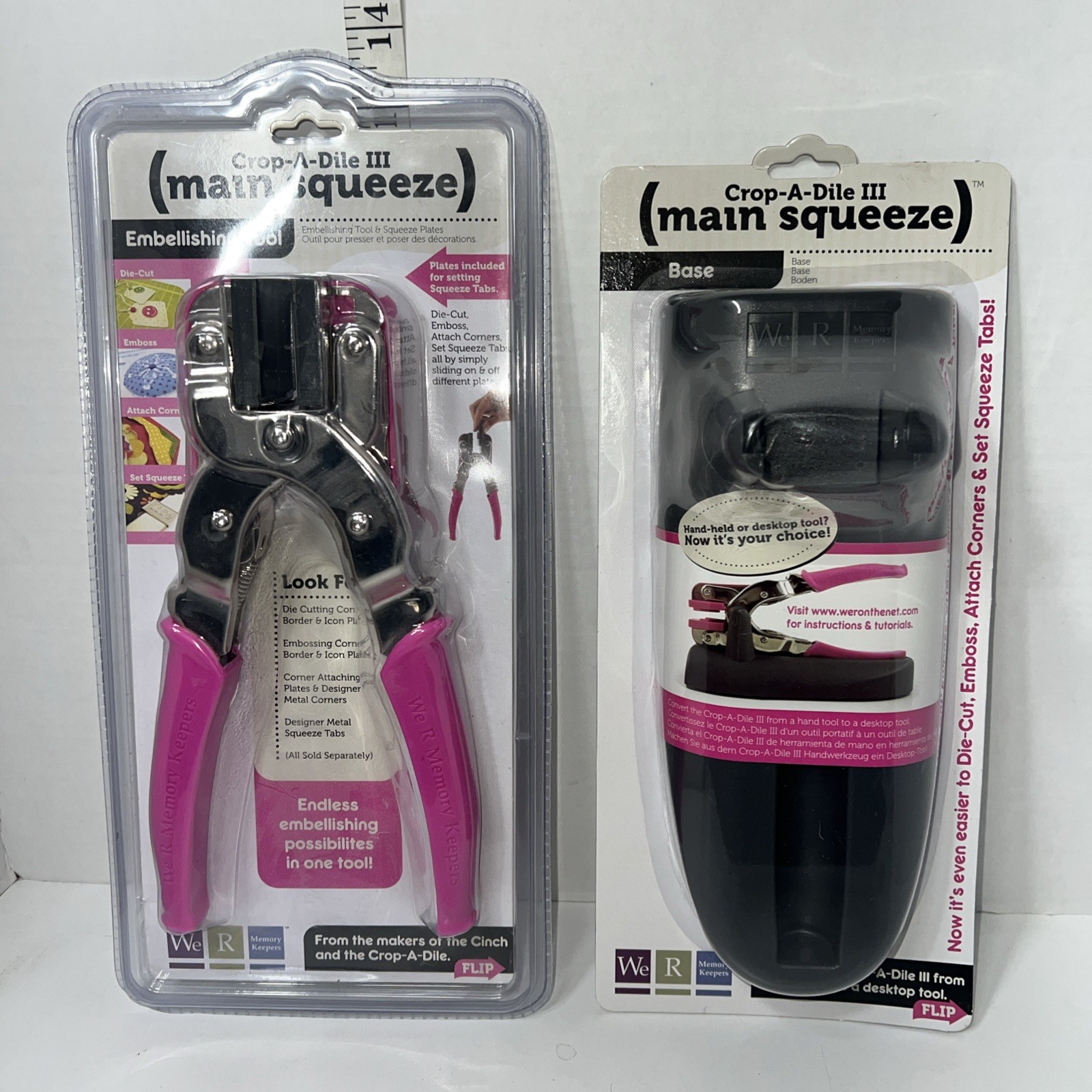 NEW We R Memory Keepers Crop-A-Dile III Main Squeeze Tool & Base accessories