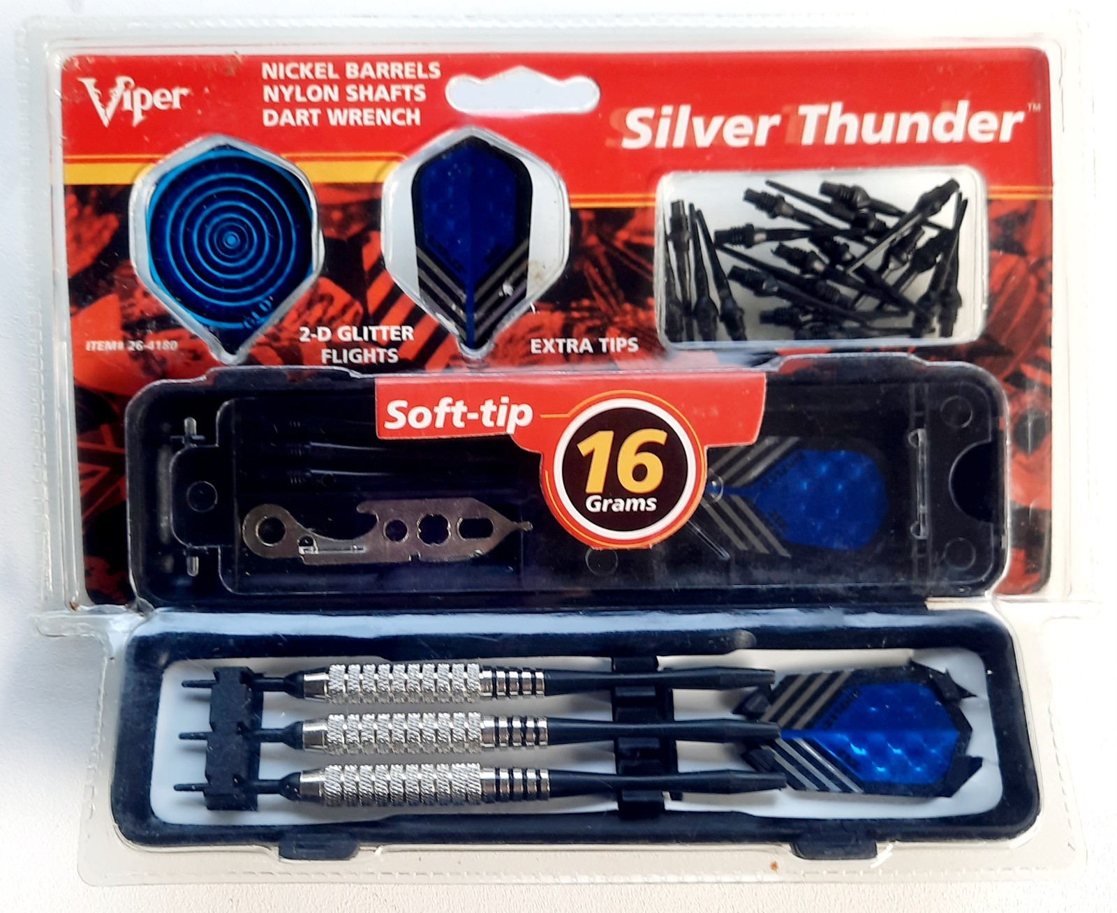 NEW Viper Silver Thunder Soft Tip Darts Set 16g w/ Extra Tips, Flights, Shafts