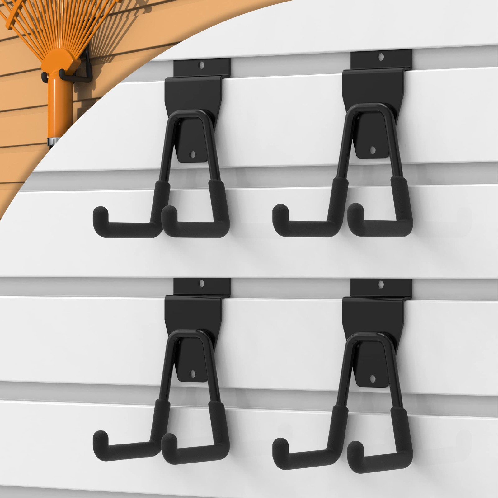 Heavy Duty Slatwall Hooks 4 Pack Utility Garage Storage Hangers Standard Panel