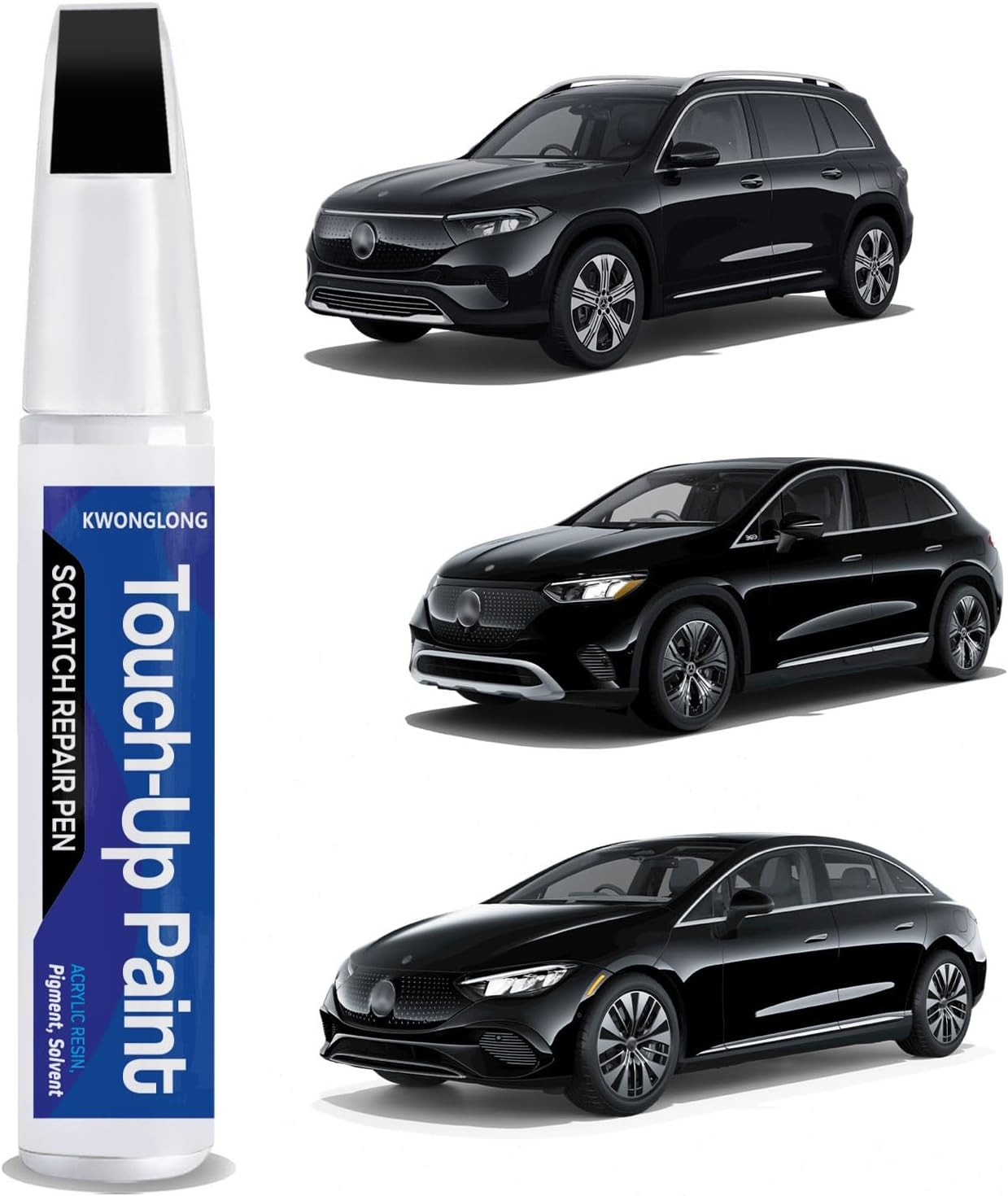 Black 040/9040 Touchup Paint Compatible with Mercedes-Benz, 2-In-1 Scratch Repai