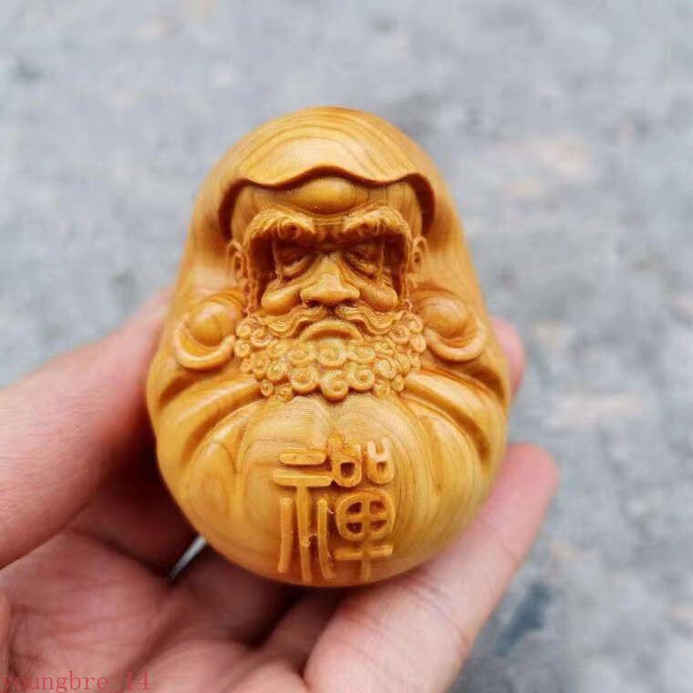 Chinese Minimature Wood Carving Figure Modern New Desktop Car Accessories