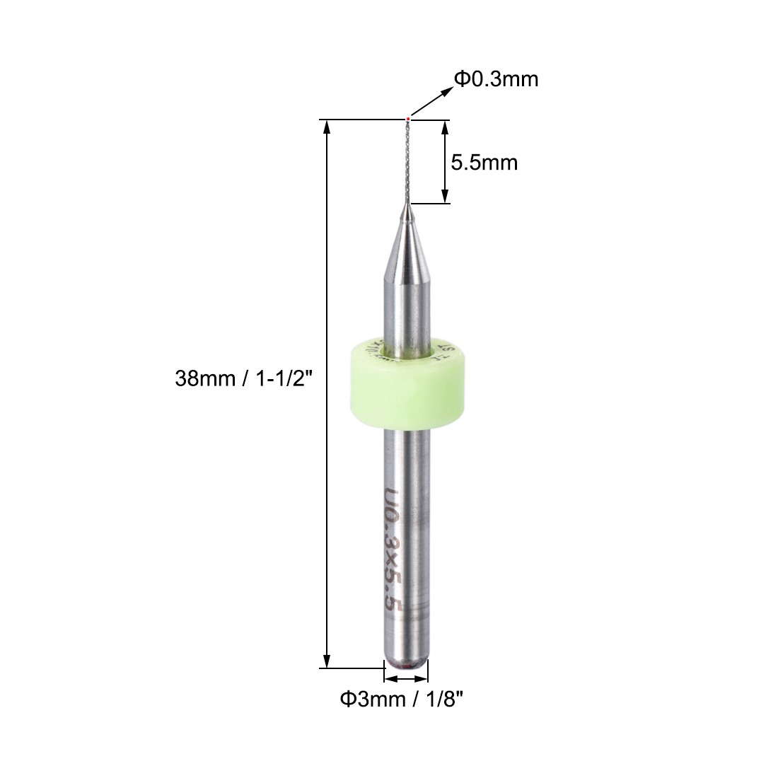 20PACK 0.3mm Micro PCB Drill Bits Carbide CNC Engraving Circuit Board Tool