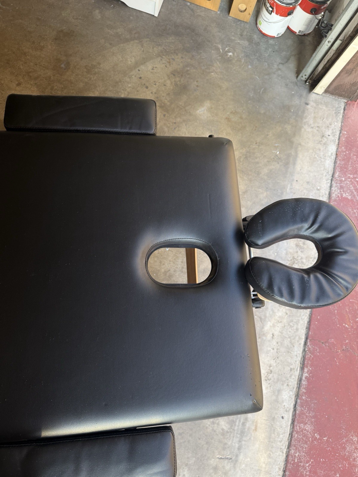 FDS Massage Portable Foldable Massage Table Black Adjustable Headrest Wood Frame