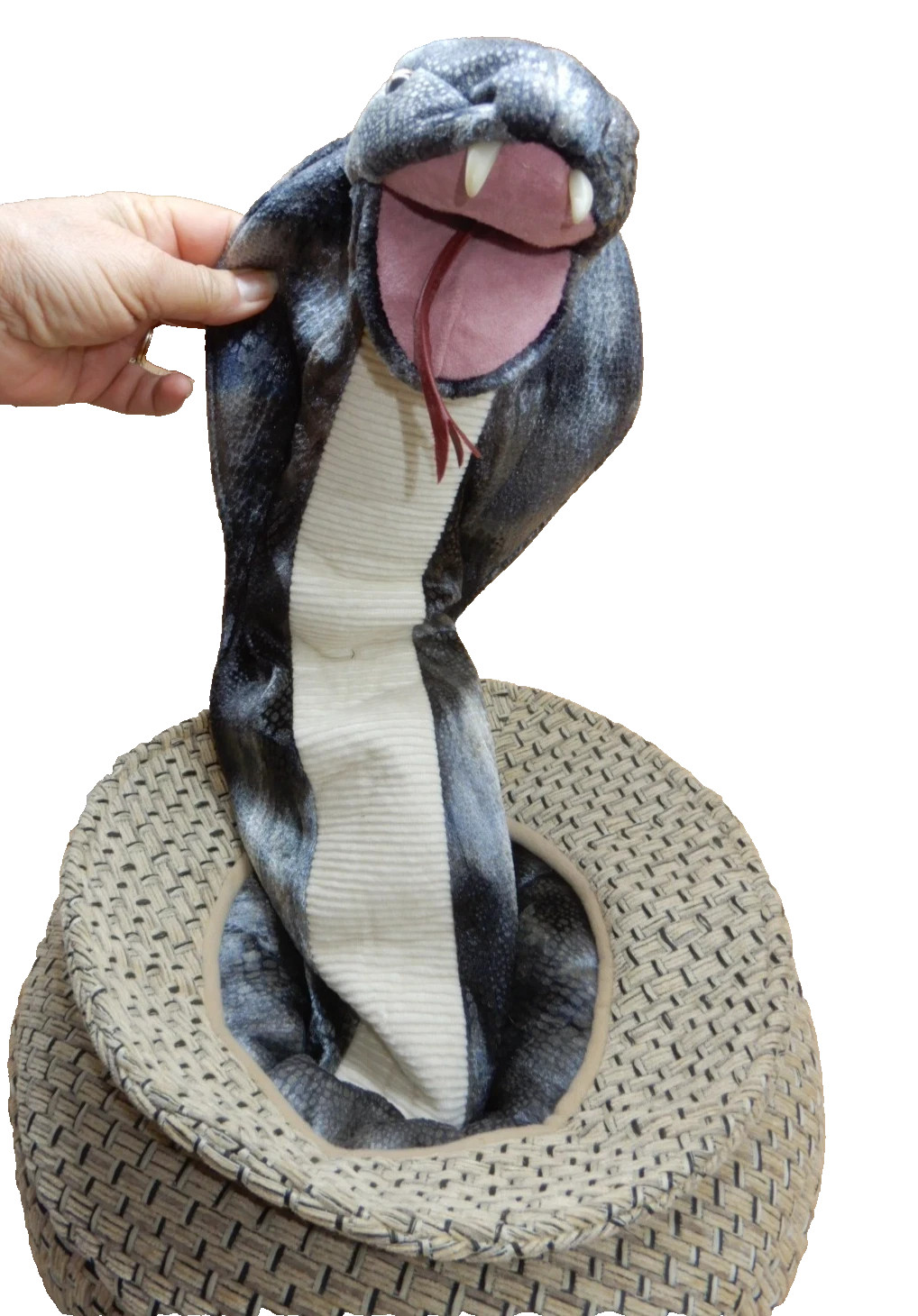 Folkmanis Snake Cobra in Basket Ventriloquist Doll Hand Puppet Magic Tricks